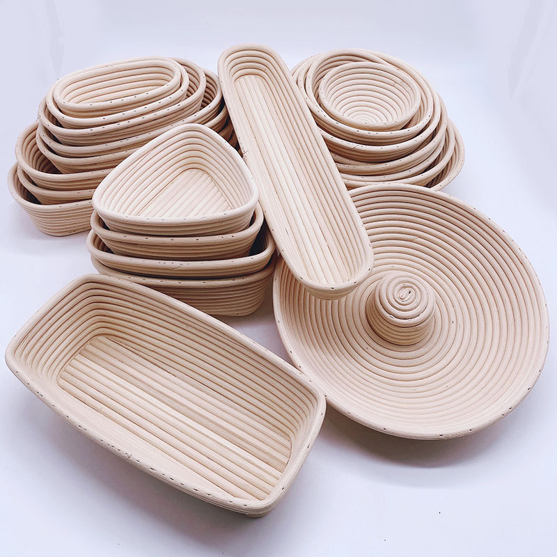 Outils de cuisson de panier d'épreuvage de pain rond en rotin naturel d'Indonésie tissé à la main