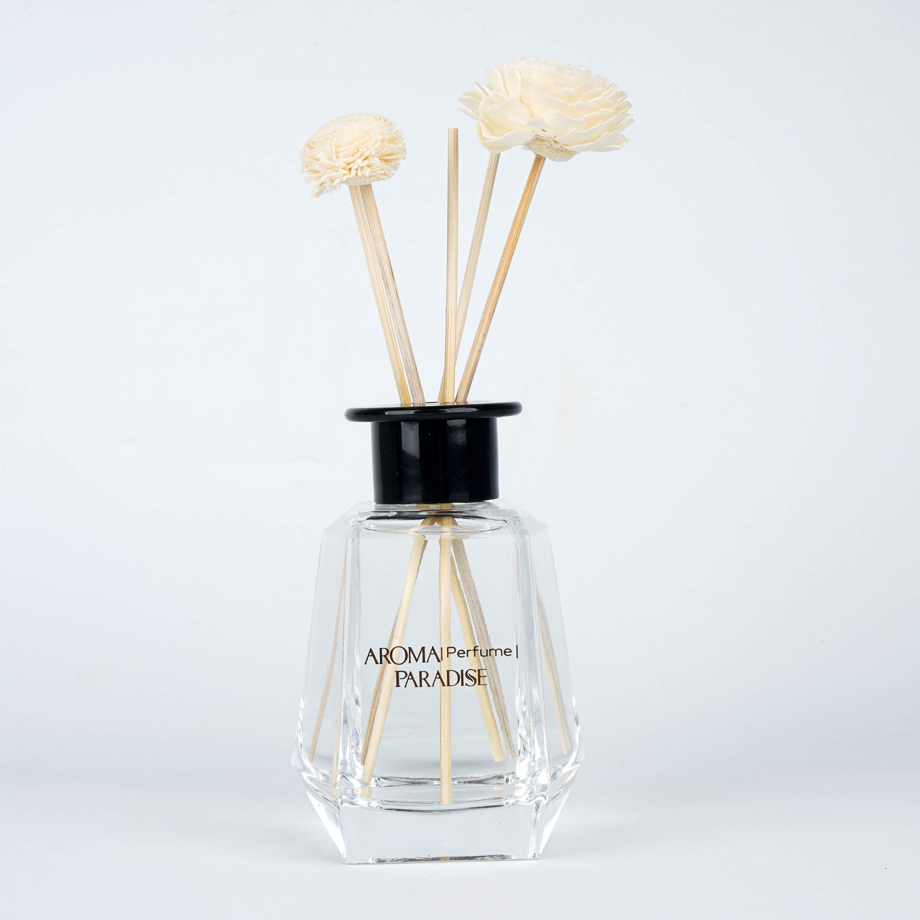 Bouteilles de diffuseur d'huile de parfum en verre transparent